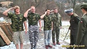 Military bukkake orgy