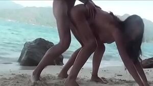 Quick doggystyle fuck on beach with my girl - porn at hotcamgirlsvideos.com