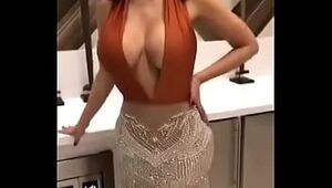 Big Tits Latina with tight dress