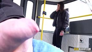 Woman watches me jerking off on a tram! # Stacy Sommers