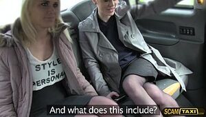 Two Dutch ladies in hot masturbation in the backseat