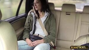 Brunette Czech babe enjoys hot sex in taxi filmed in POV