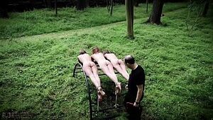 Three teen slaves punishment and humiliated in rough bdsm